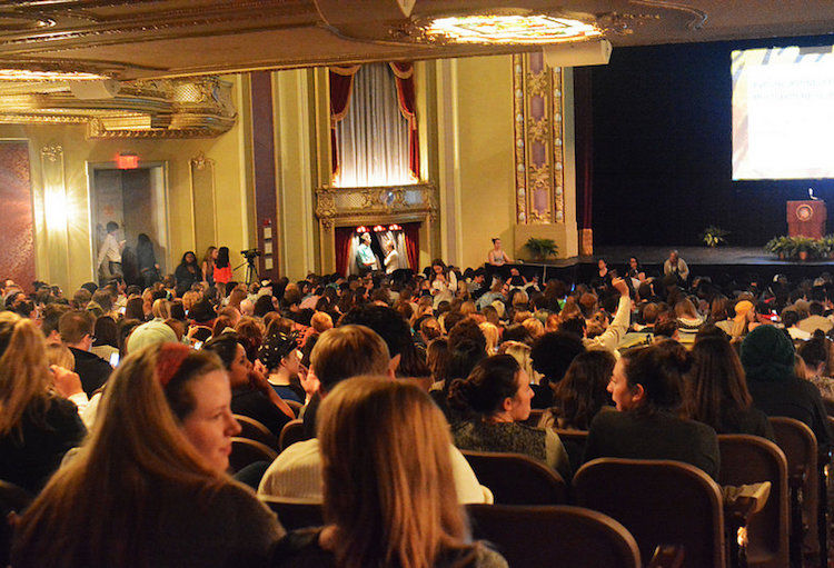 Spectators at Missouri Theatre